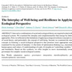 The interplay of well-being and resilience in applying a social-ecological perspective